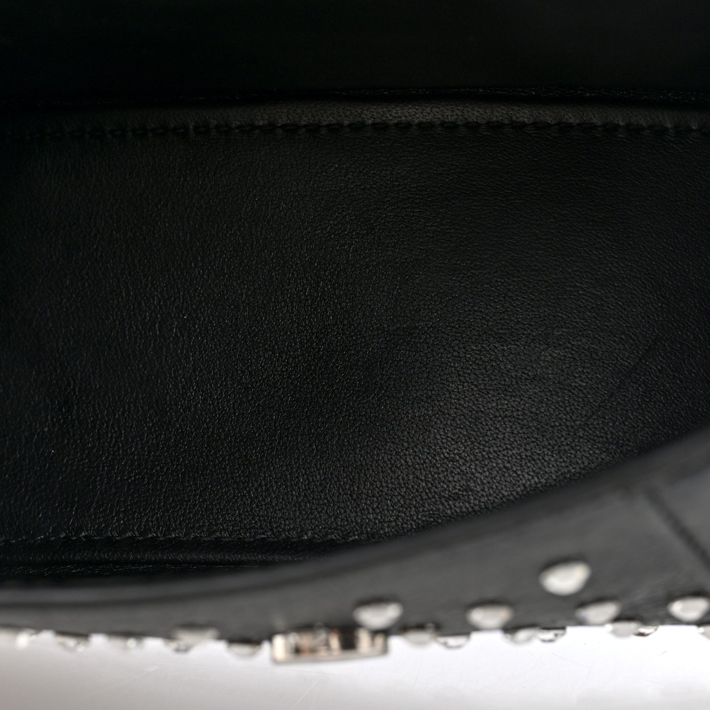 Strass Suede Hourglass Top Handle Bag XS Black Jet