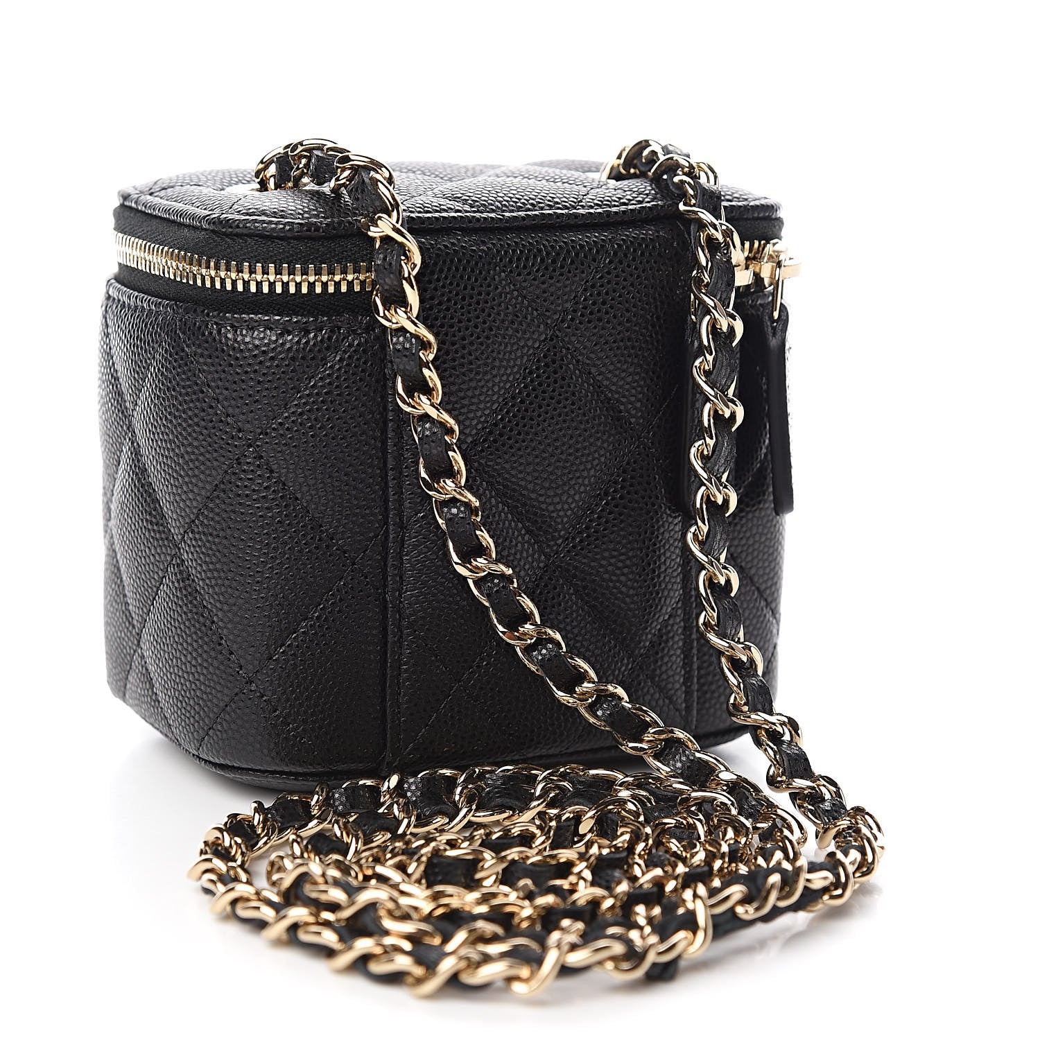 Chanel Caviar Quilted Mini Vanity Case With Chain Black 3 of 11