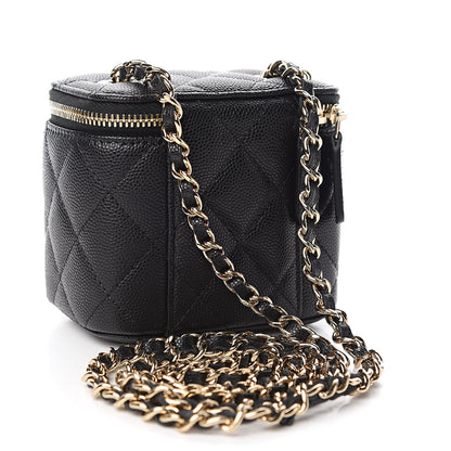 Chanel Caviar Quilted Mini Vanity Case With Chain Black 3 of 11