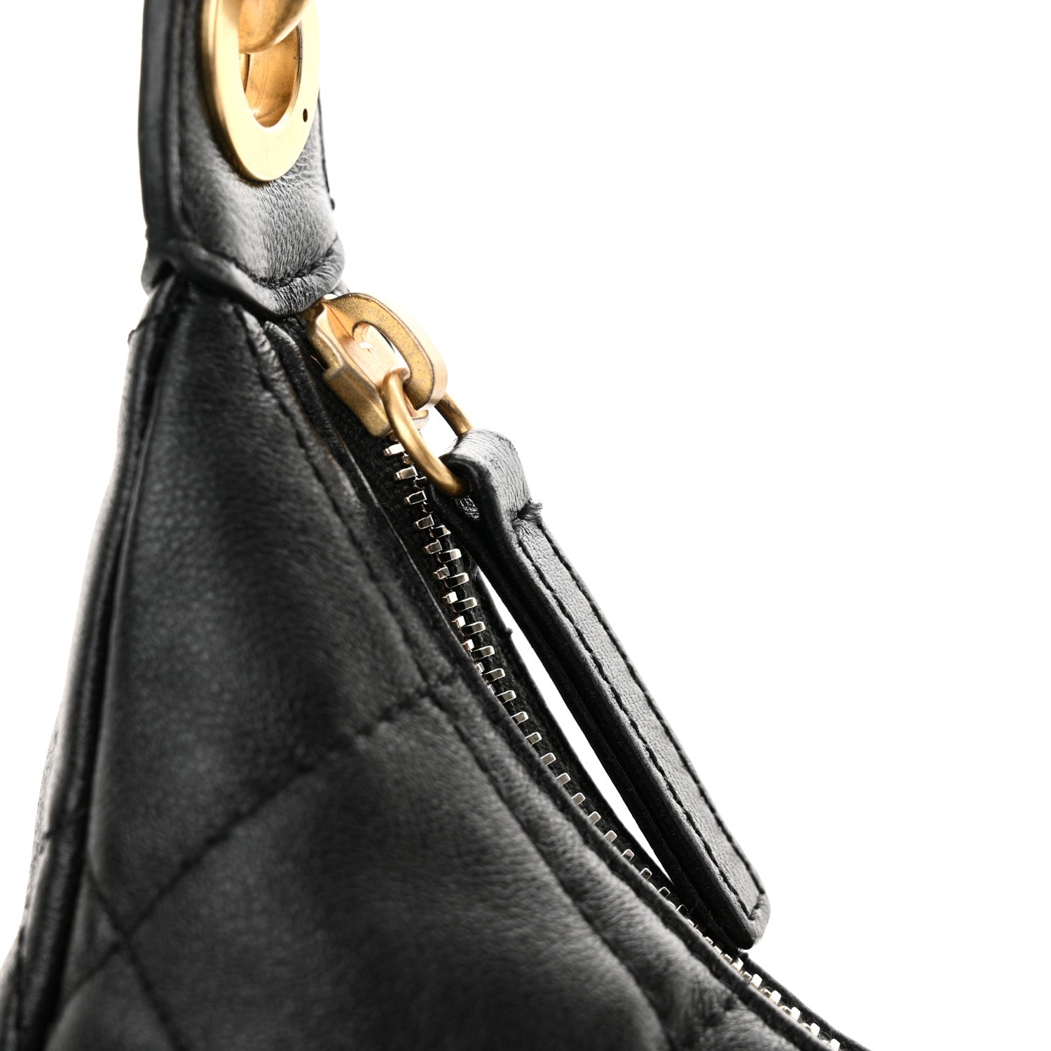Chanel Shiny Lambskin Quilted Trendy Pockets Hobo Black 12 of 12