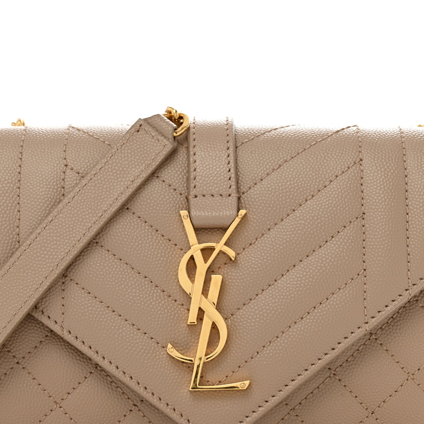 Grain De Poudre Textured Mixed Matelasse Triquilt Small Monogram Satchel Dark Beige