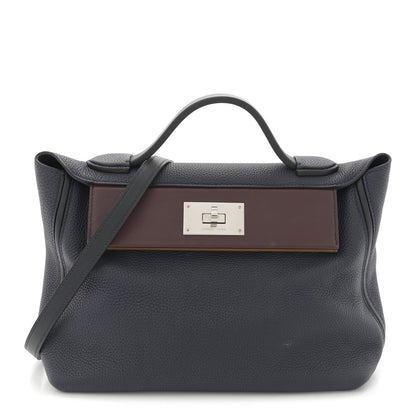 Hermes Togo Swift 24/24 29 Bleu Nuit Bleu Indigo Bordeaux Kraft 1 of 14