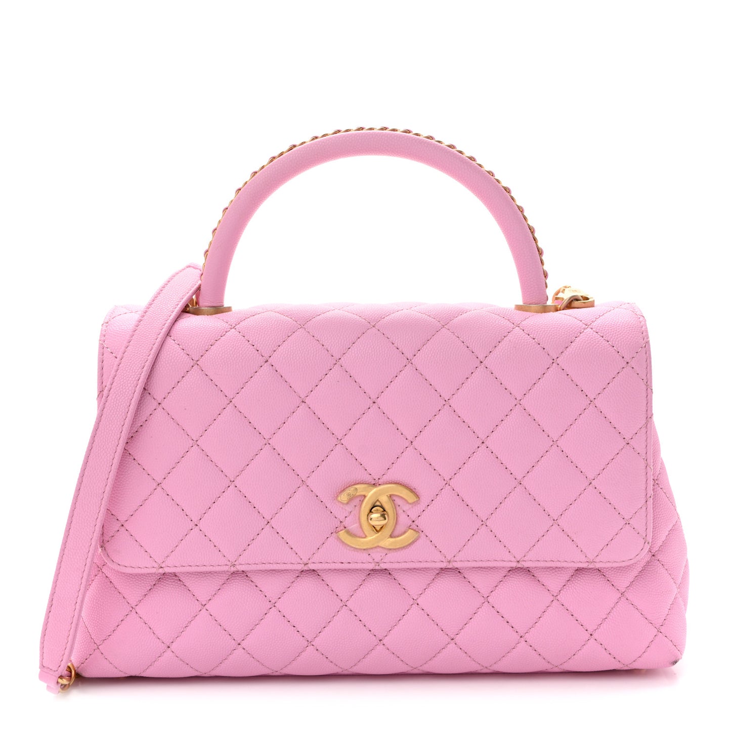 Caviar Quilted Small Coco Chain Handle Flap Lilac