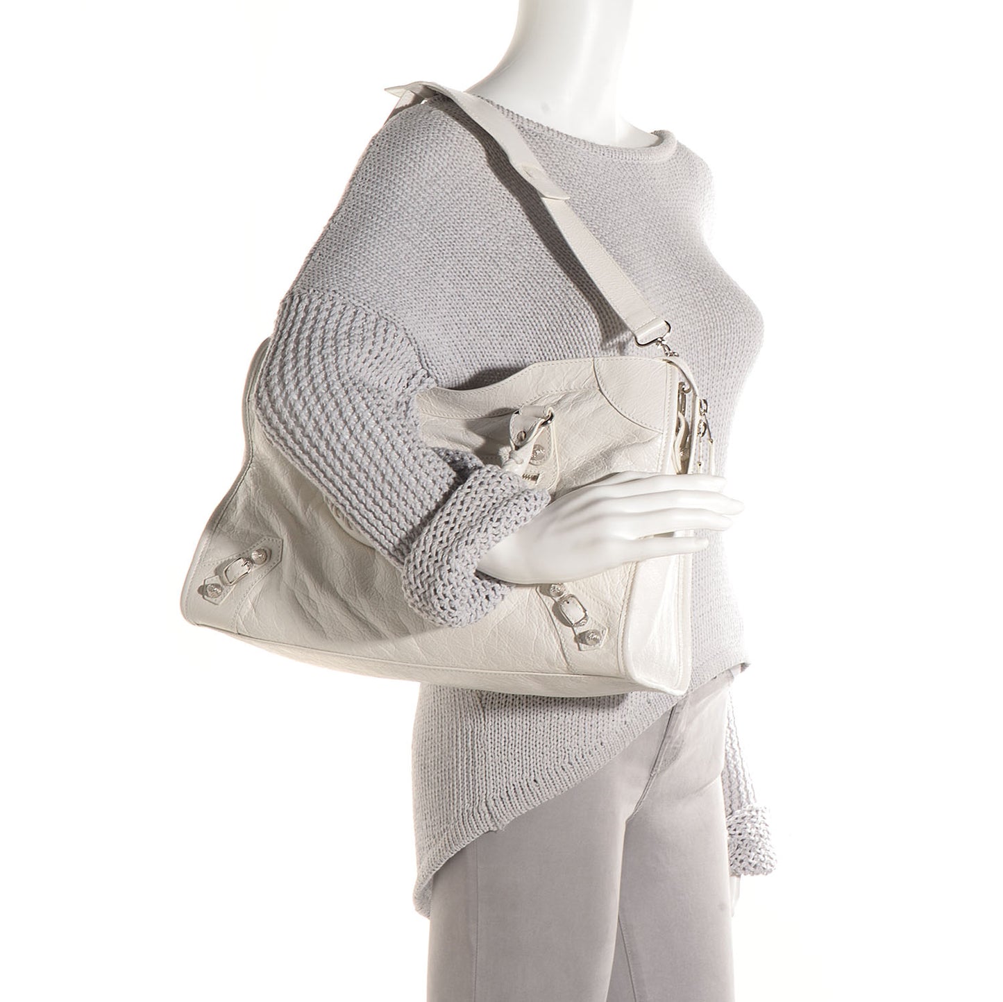 Agneau Giant 12 Silver Hardware City Ivory