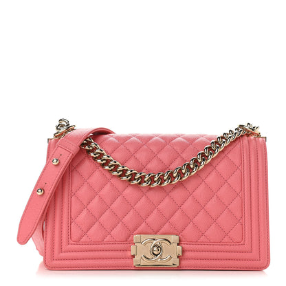 Chanel Caviar Quilted Medium Boy Flap Pink 1 of 9