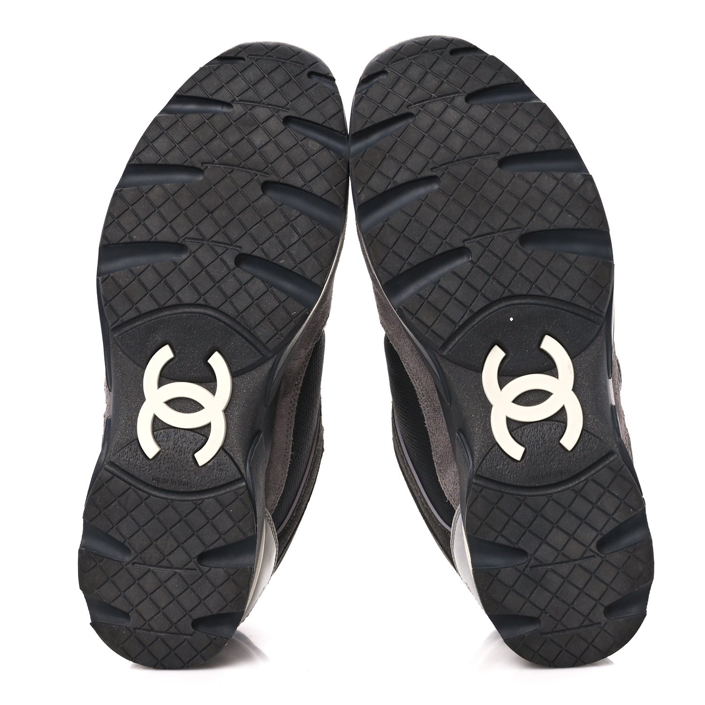 Calfskin Suede CC Sneakers 39 Black Grey