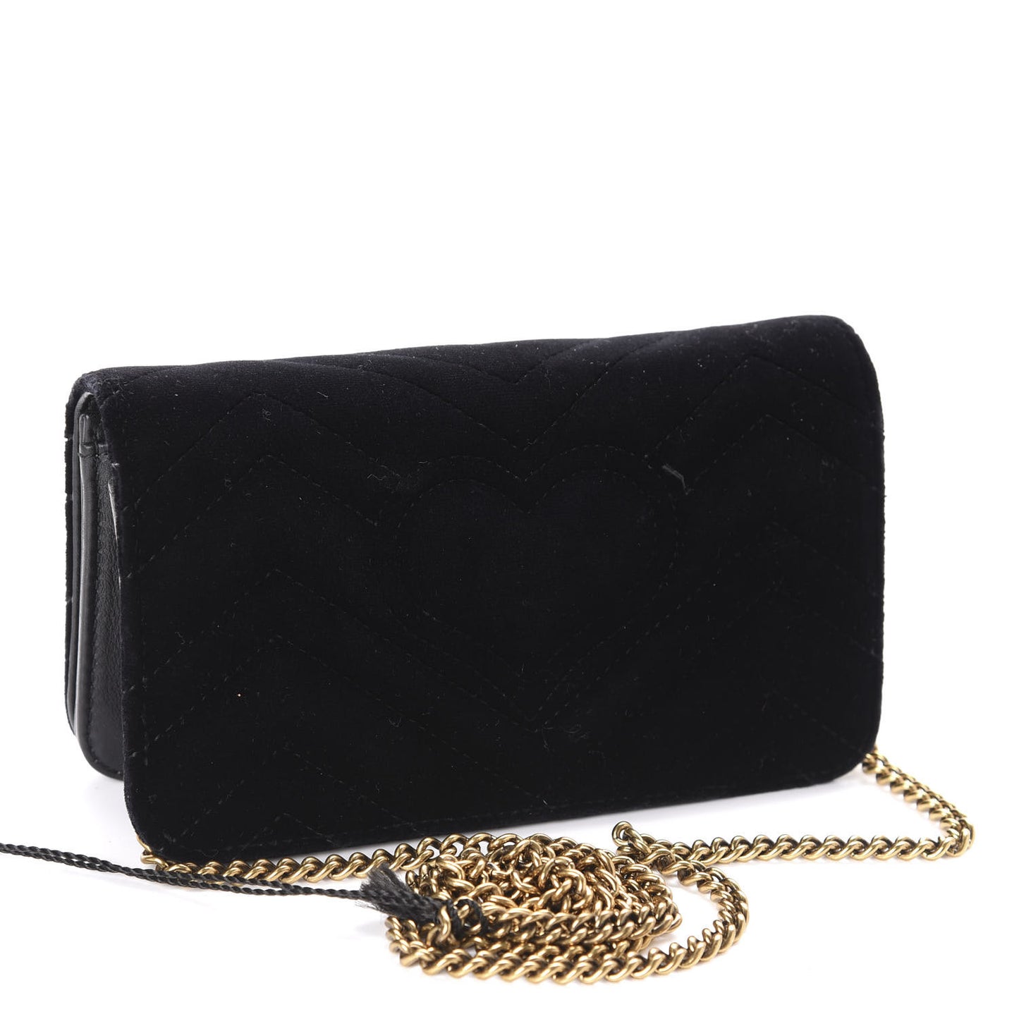 Velvet Matelasse GG Marmont Mini Bag Black