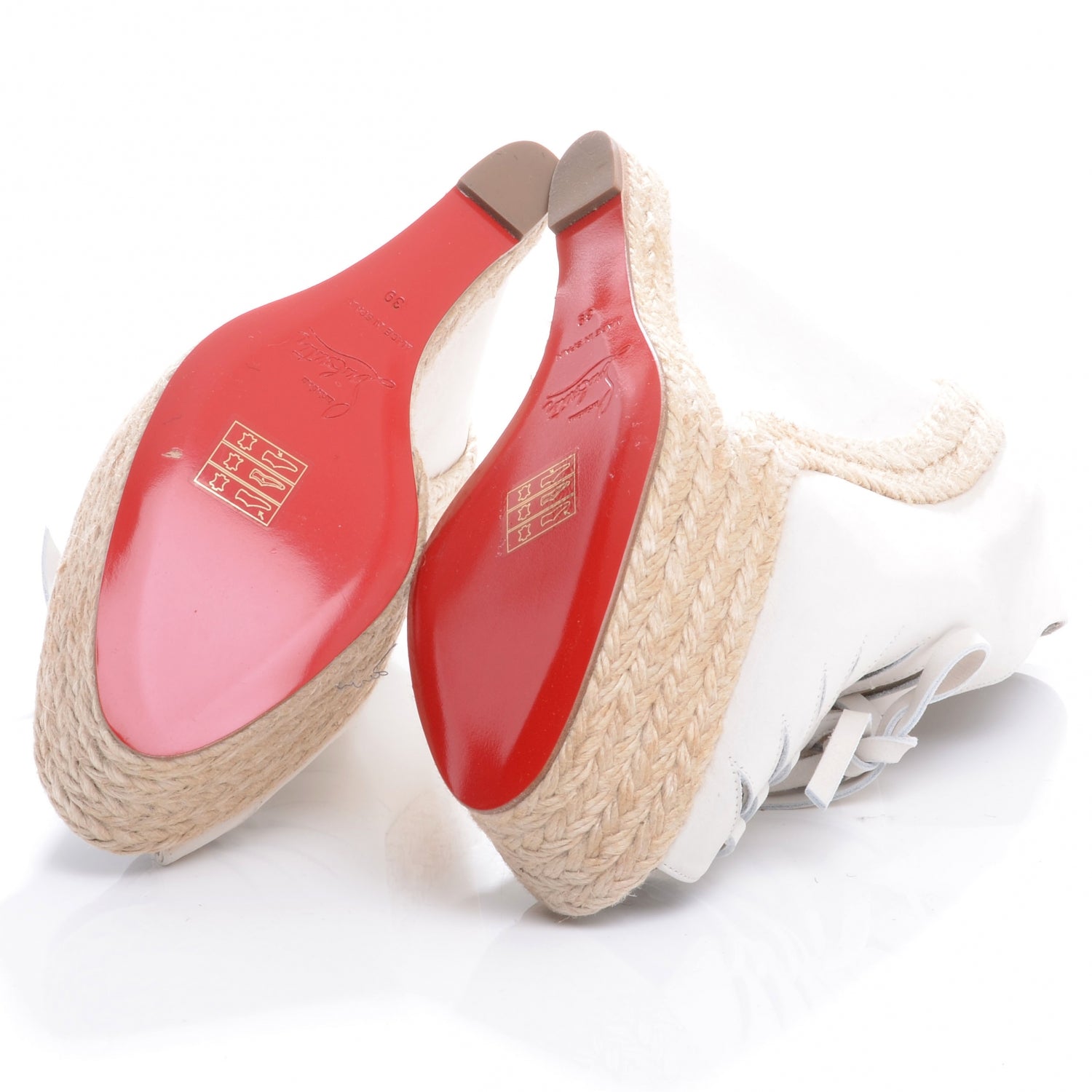 Christian Louboutin Suede Viva Boom 140 Espadrille Booties 39 Creme 5 of 8