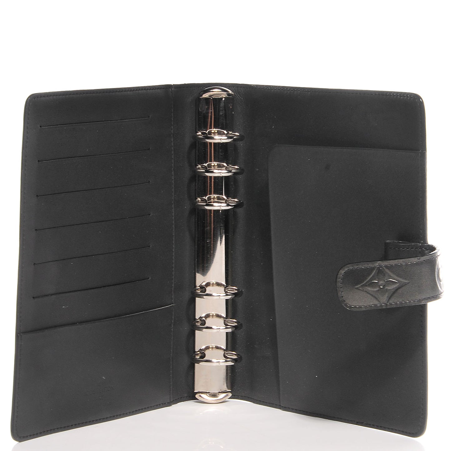 Mat Monogram Medium Ring Agenda Cover Black