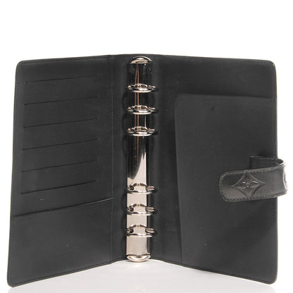 Louis Vuitton Mat Monogram Medium Ring Agenda Cover Black 5 of 7