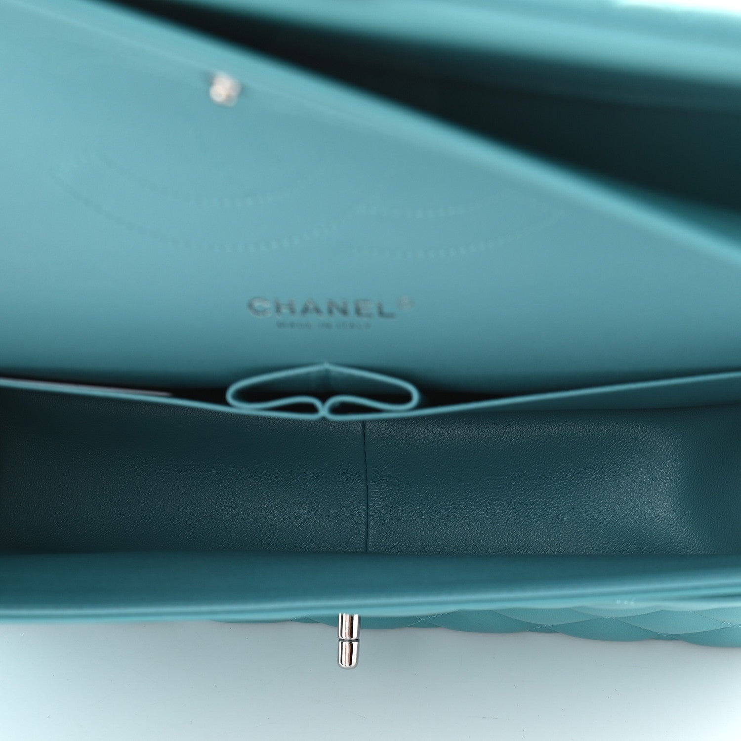 Chanel Lambskin Quilted Jumbo Double Flap Turquoise 5 of 9