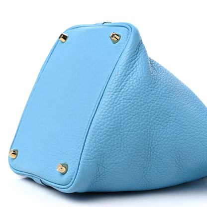 Hermes Taurillon Clemence Picotin Lock 18 PM Bleu Du Nord 9 of 10