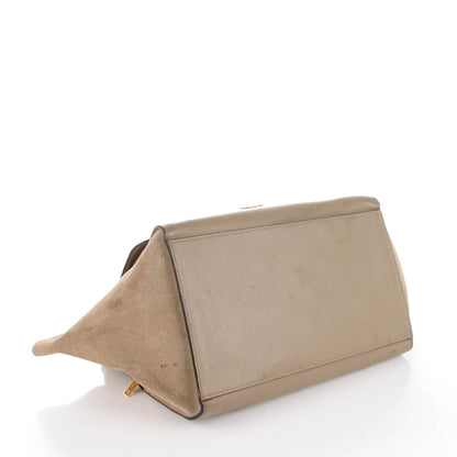 Celine Smooth Calfskin and Suede Double Zip Trapeze Sand 4 of 11