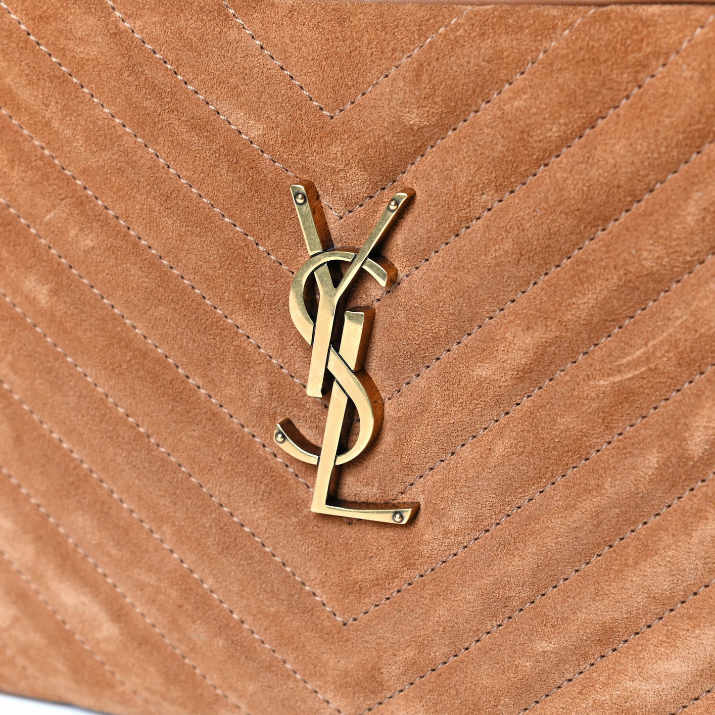 Suede Matelasse Monogram Lou Camera Bag Cinnamon