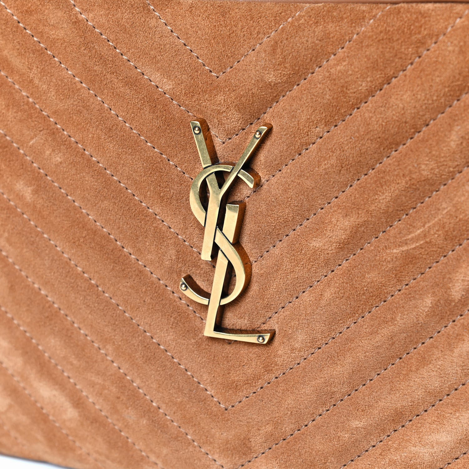 Saint Laurent Suede Matelasse Monogram Lou Camera Bag Cinnamon 5 of 5
