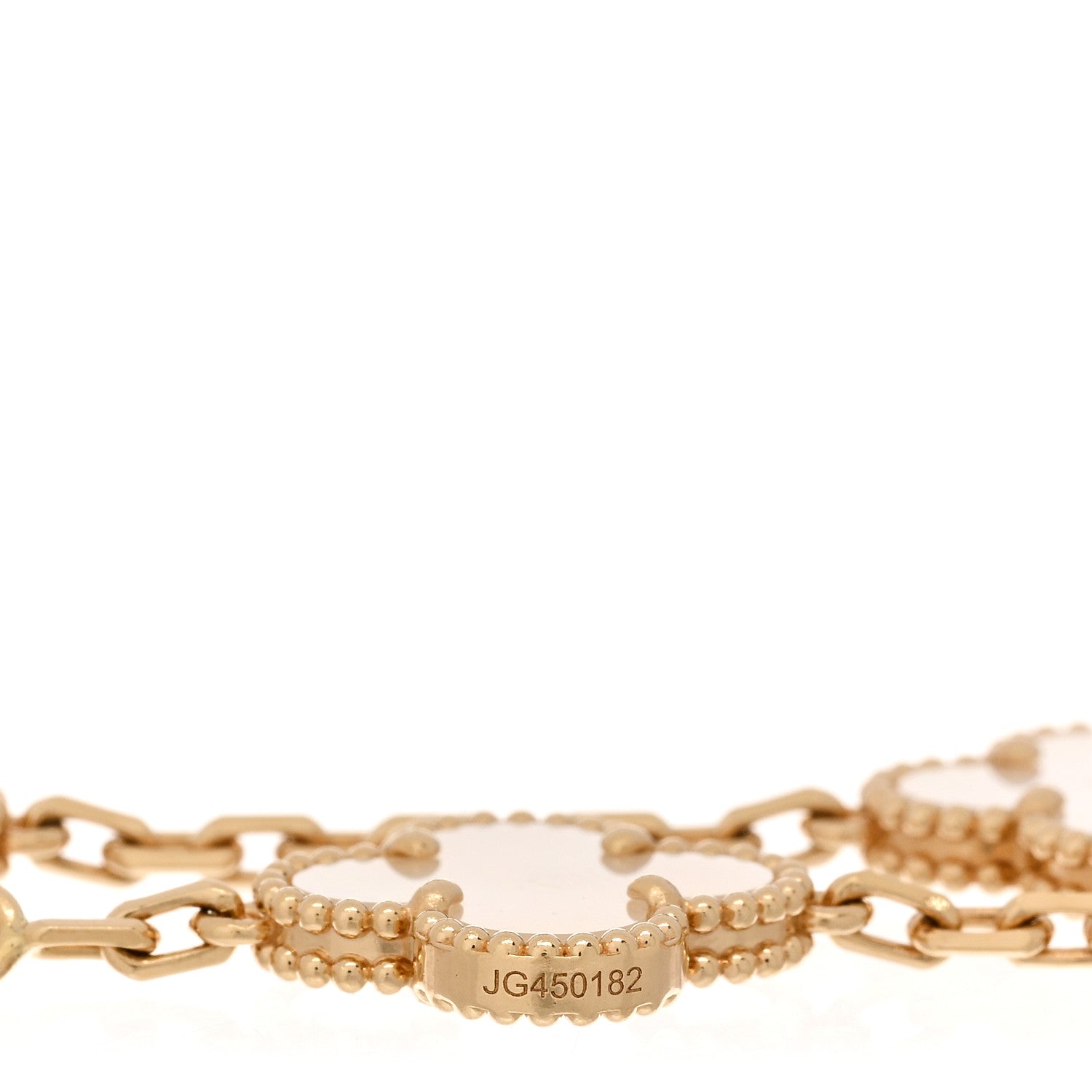 Van Cleef & Arpels 18K Yellow Gold Mother of Pearl 5 Motifs Vintage Alhambra Bracelet 4 of 5