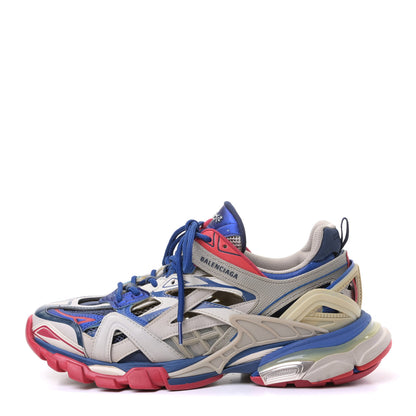 Balenciaga Rubber Mesh Bi-Color Mens Track.2 Open Sneakers 42 Beige Blue Red 1 of 4