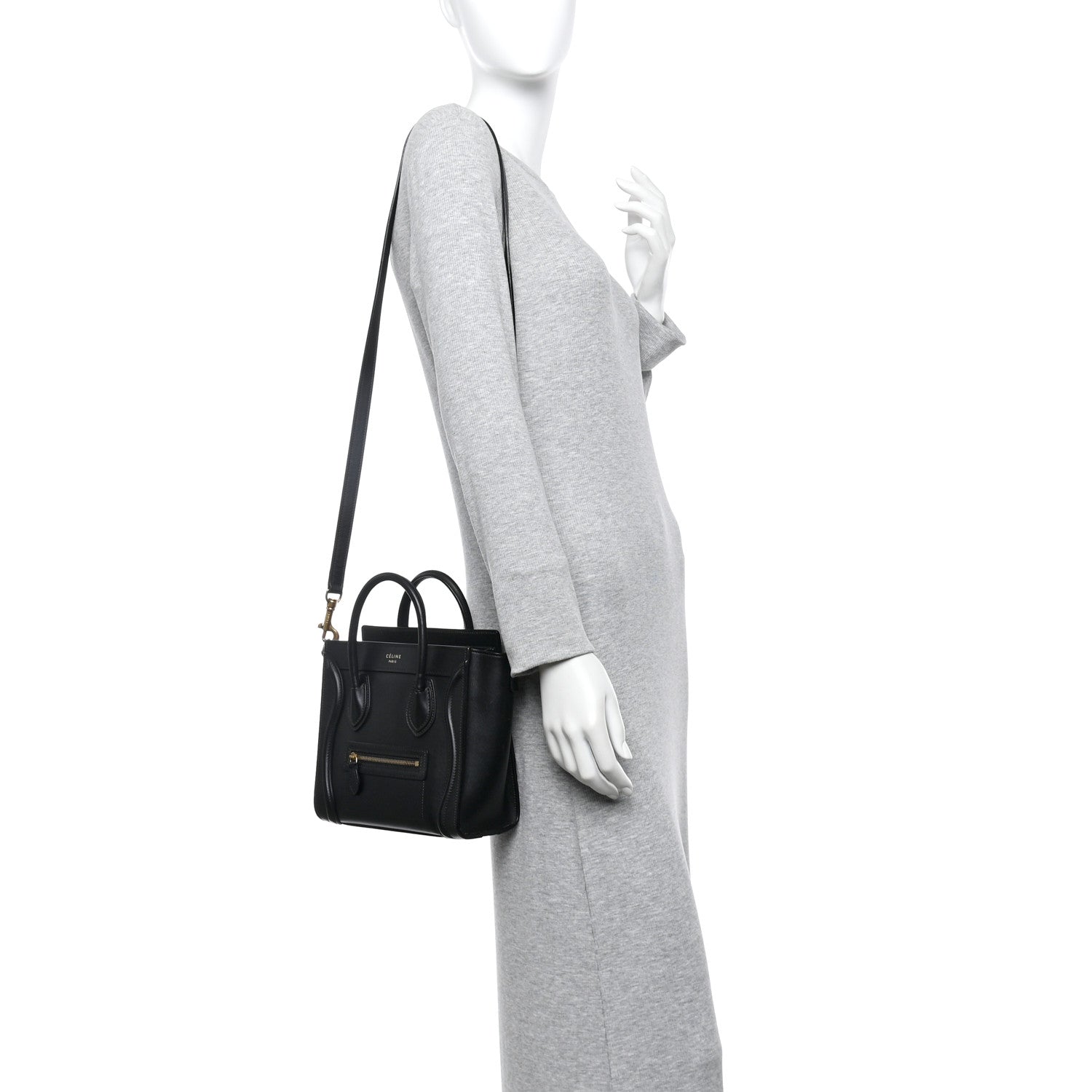 Celine Smooth Calfskin Nano Luggage Black 2 of 13