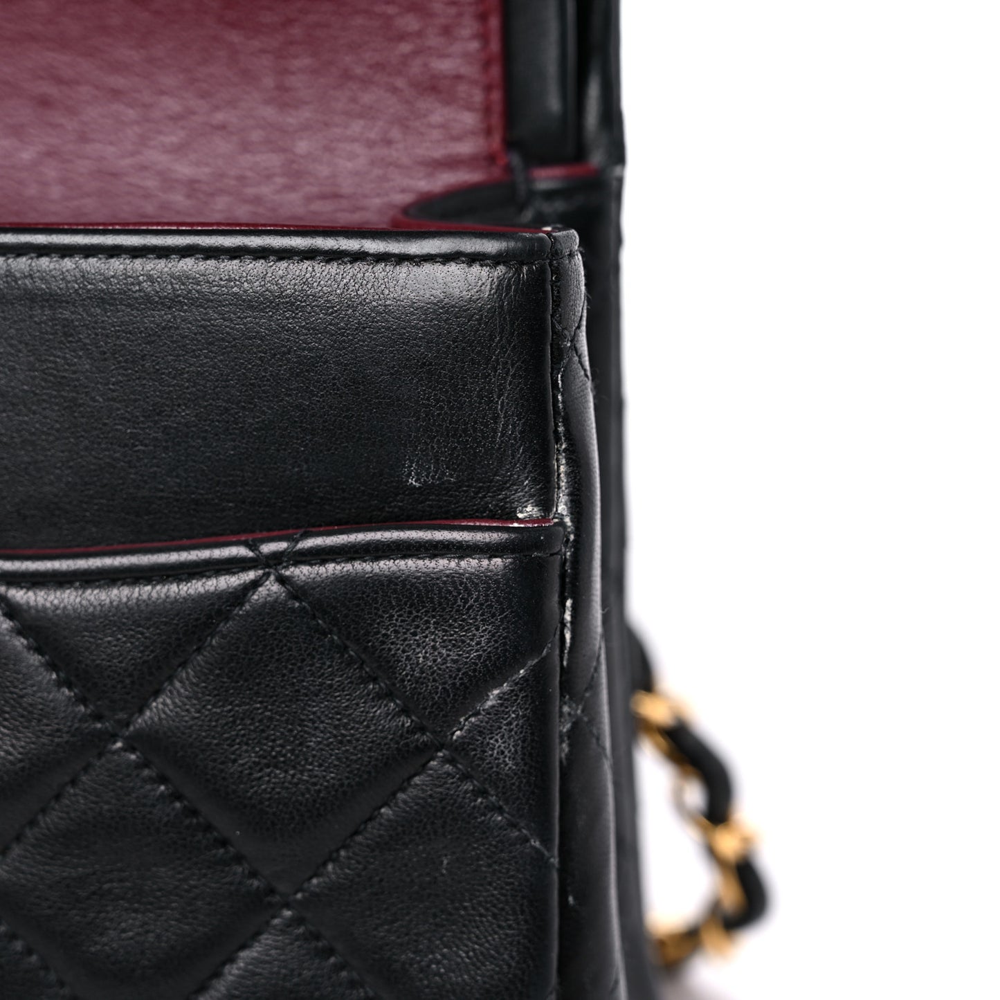 Lambskin Quilted Medium Double Flap Black