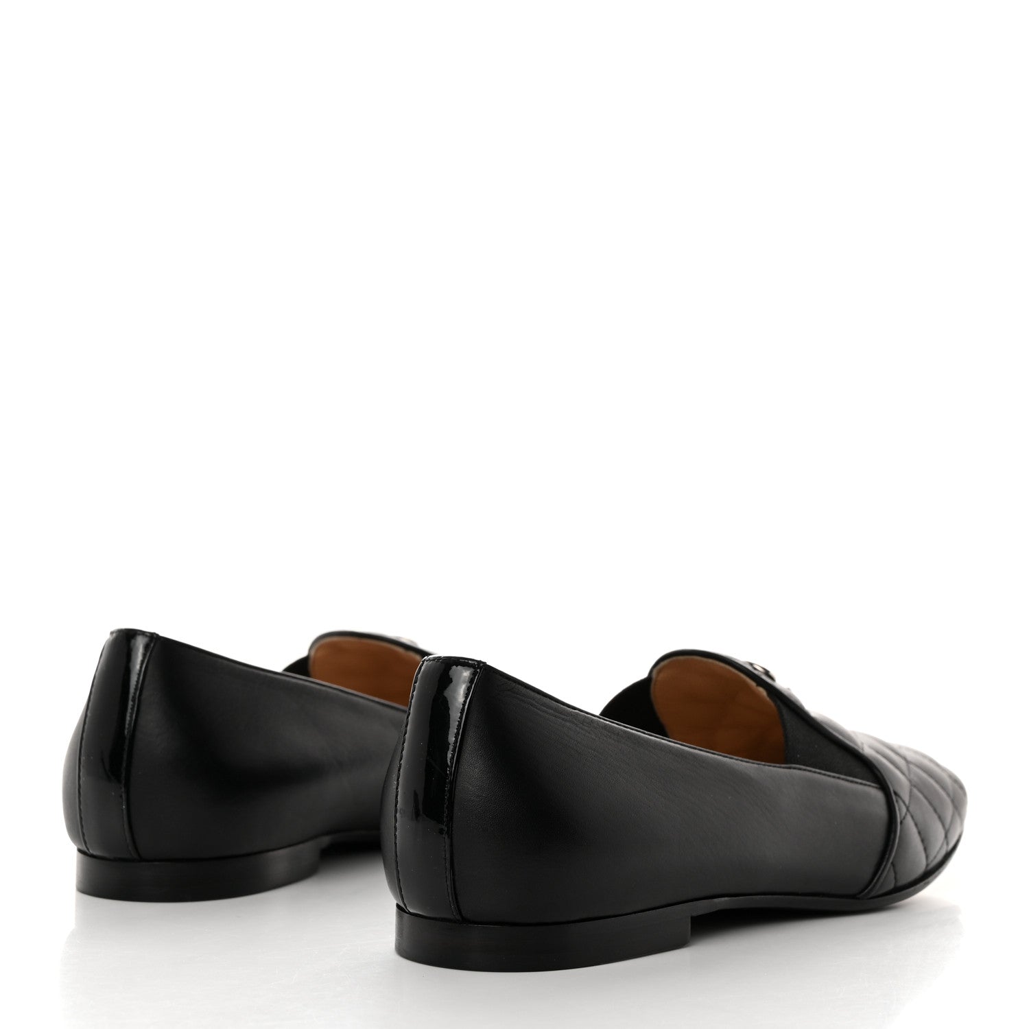 Chanel Calfskin Quilted CC Moccasin Loafers 36 Black 4 of 9