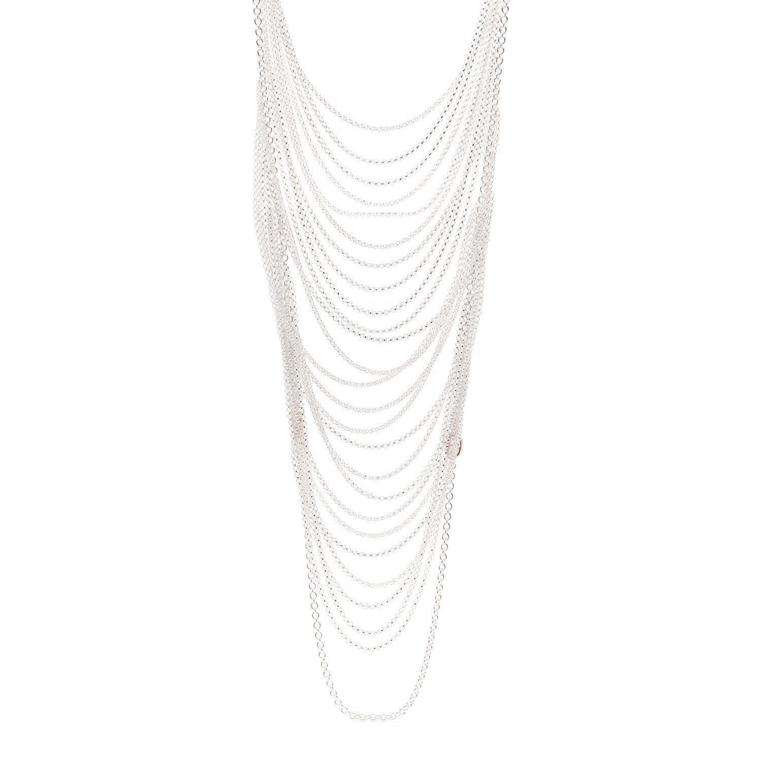 Hermes Sterling Silver 18K Rose Gold New Farandole Necklace 1 of 3