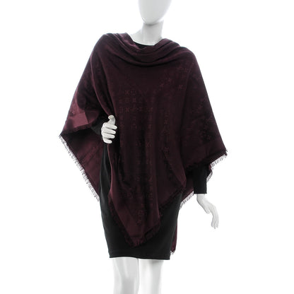 Louis Vuitton Wool Silk Monogram Shawl Amarante 2 of 5