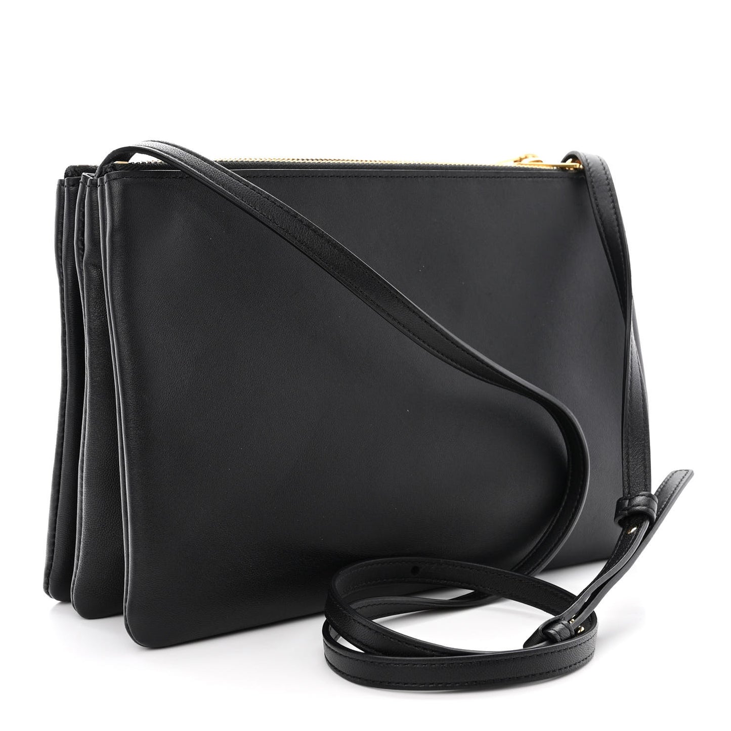Lambskin Large Trio Crossbody Bag Black