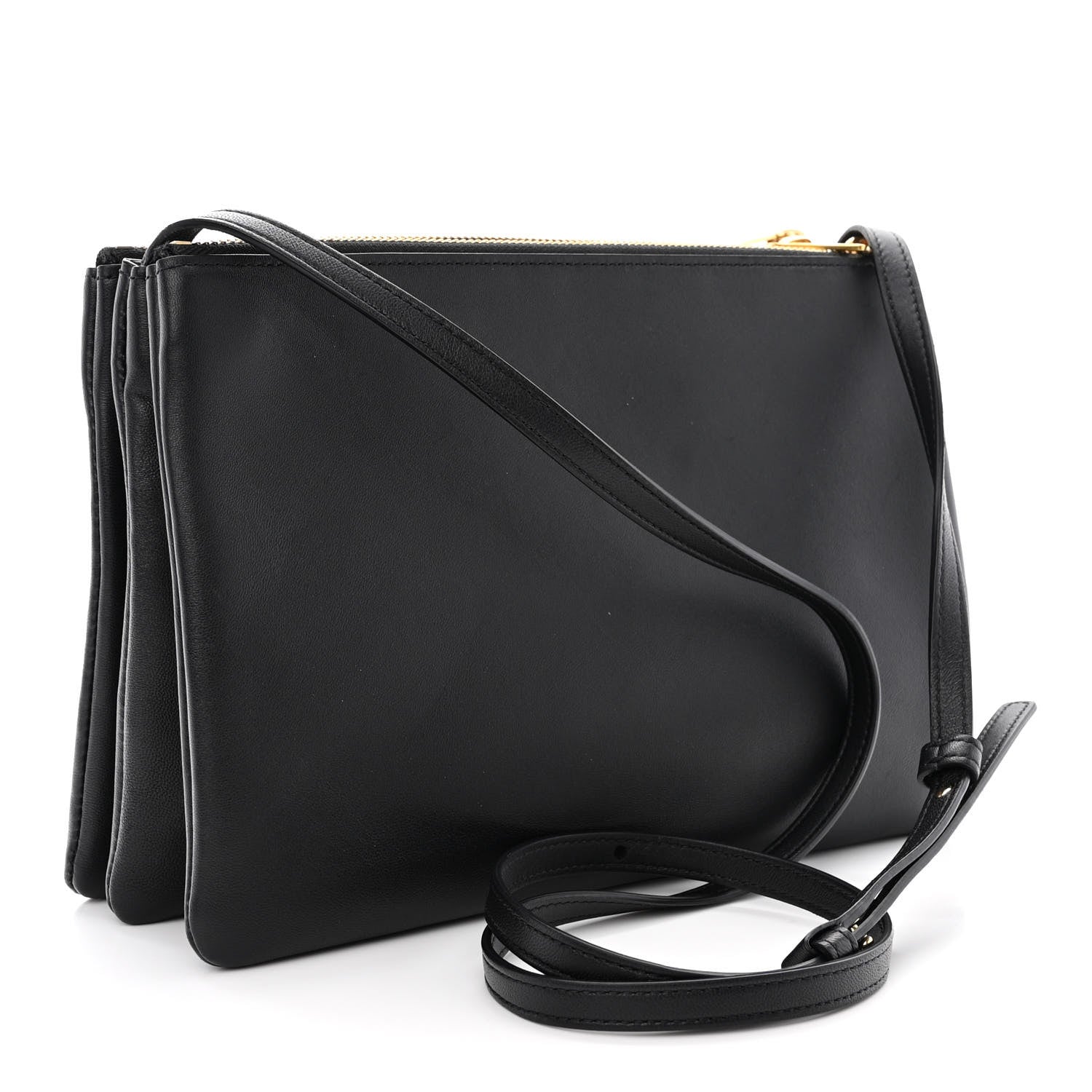 Celine Lambskin Large Trio Crossbody Bag Black 3 of 16