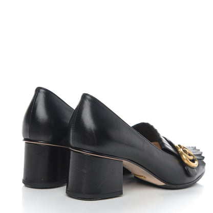 Gucci Malaga Kid GG Marmont Fringe 50mm Loafer Pumps 37.5 Black 4 of 12