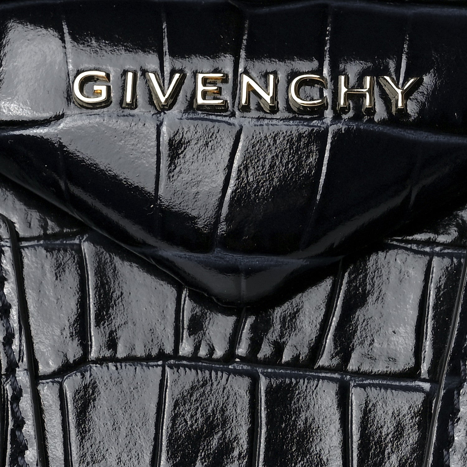 Givenchy Calfskin Crocodile Embossed Mini Antigona Deep Blue 8 of 12