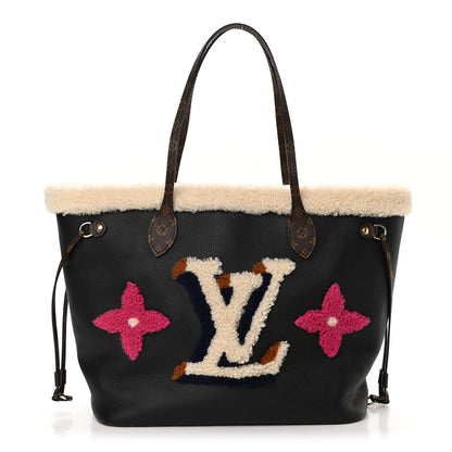 Louis Vuitton Calfskin Monogram Teddy Neverfull MM Black 3 of 11