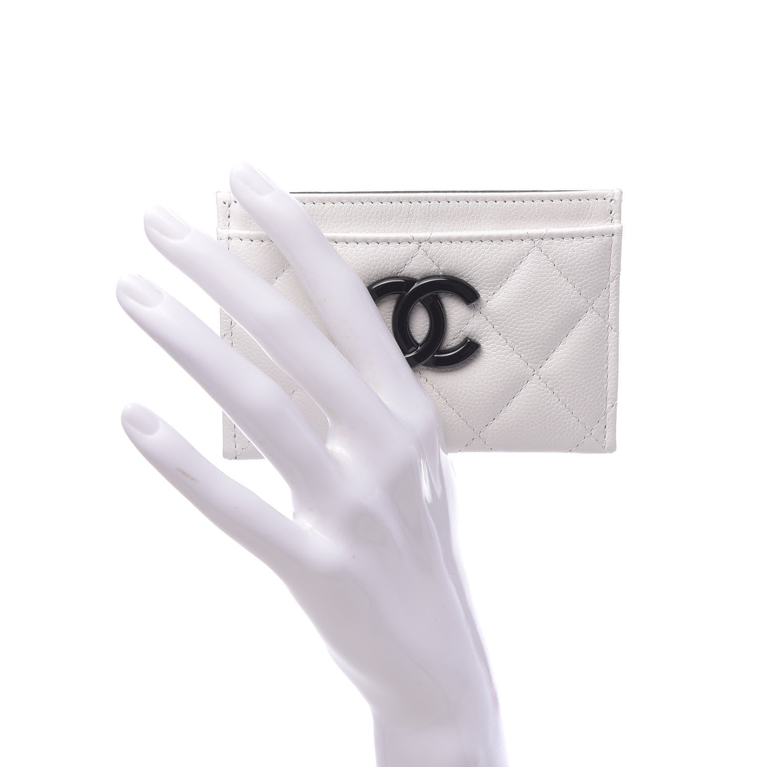 Chanel Caviar Quilted My Everything Card Holder White Black 2 of 9