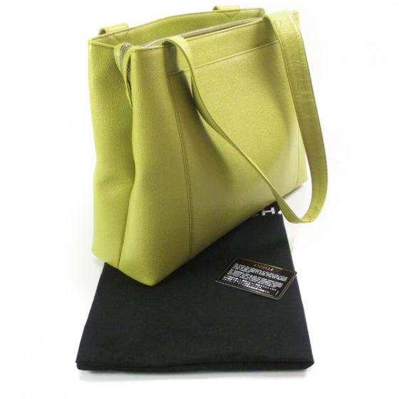 Chanel Vintage Caviar Tote Peridot Green 3 of 10