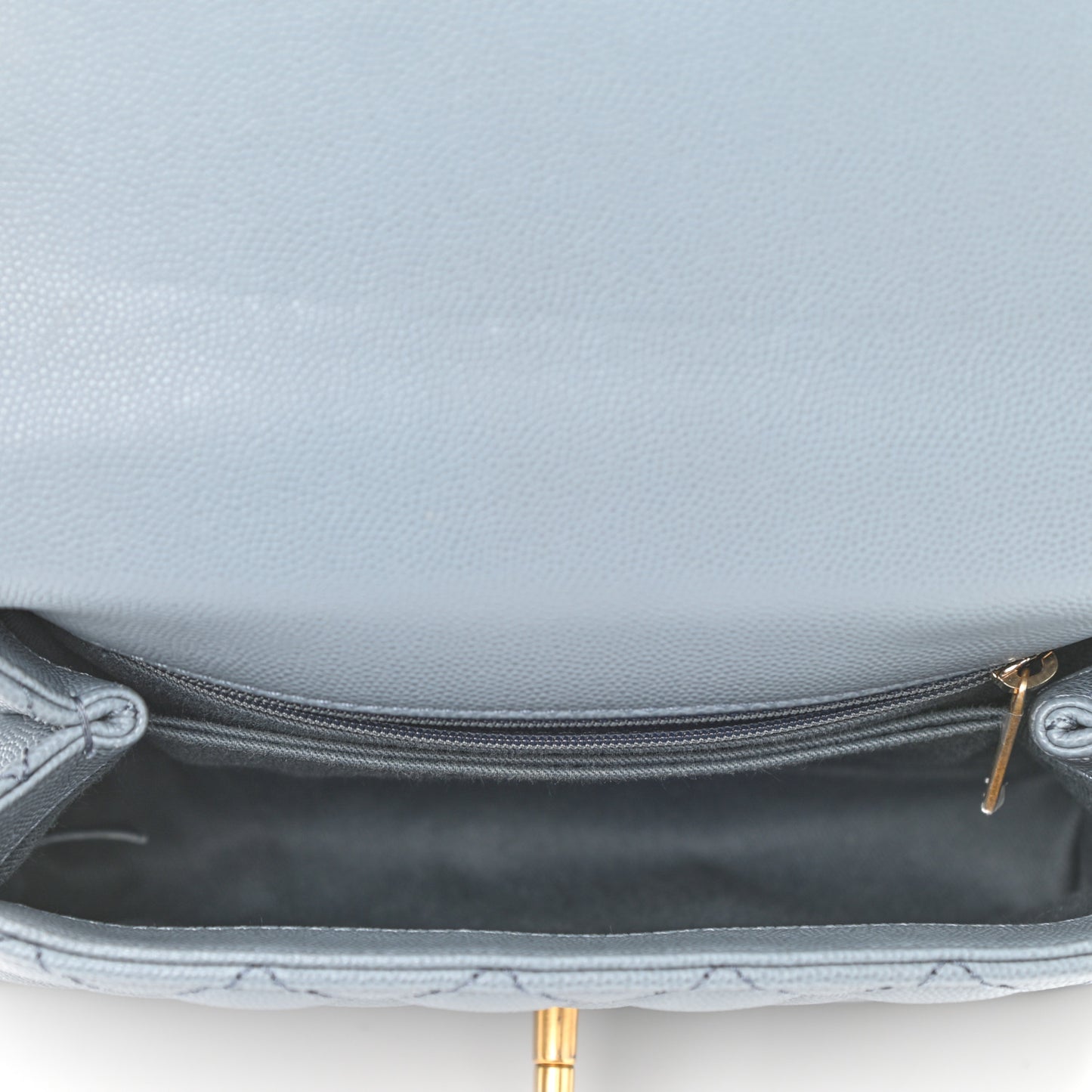 Caviar Quilted Mini Coco Handle Flap Light Blue