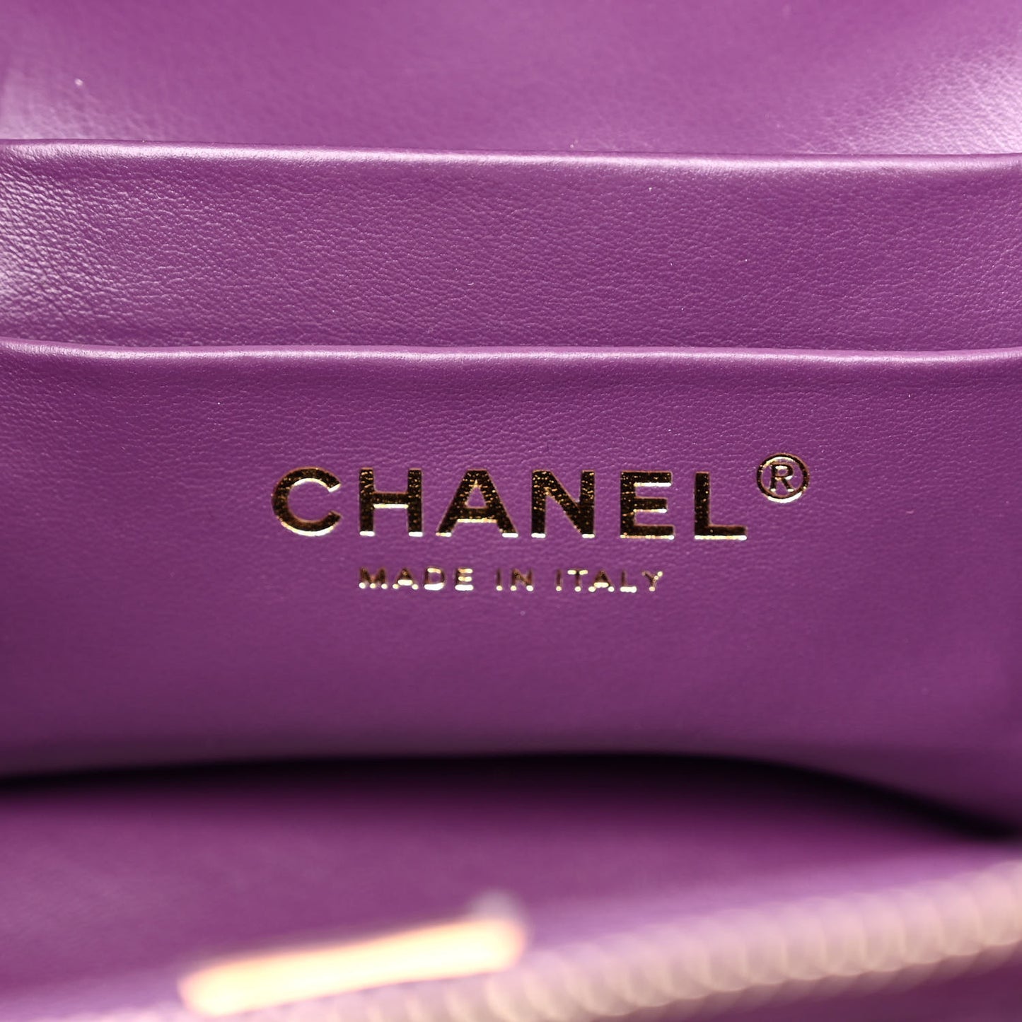 Shearling Lambskin Quilted Small Vanity Case Purple