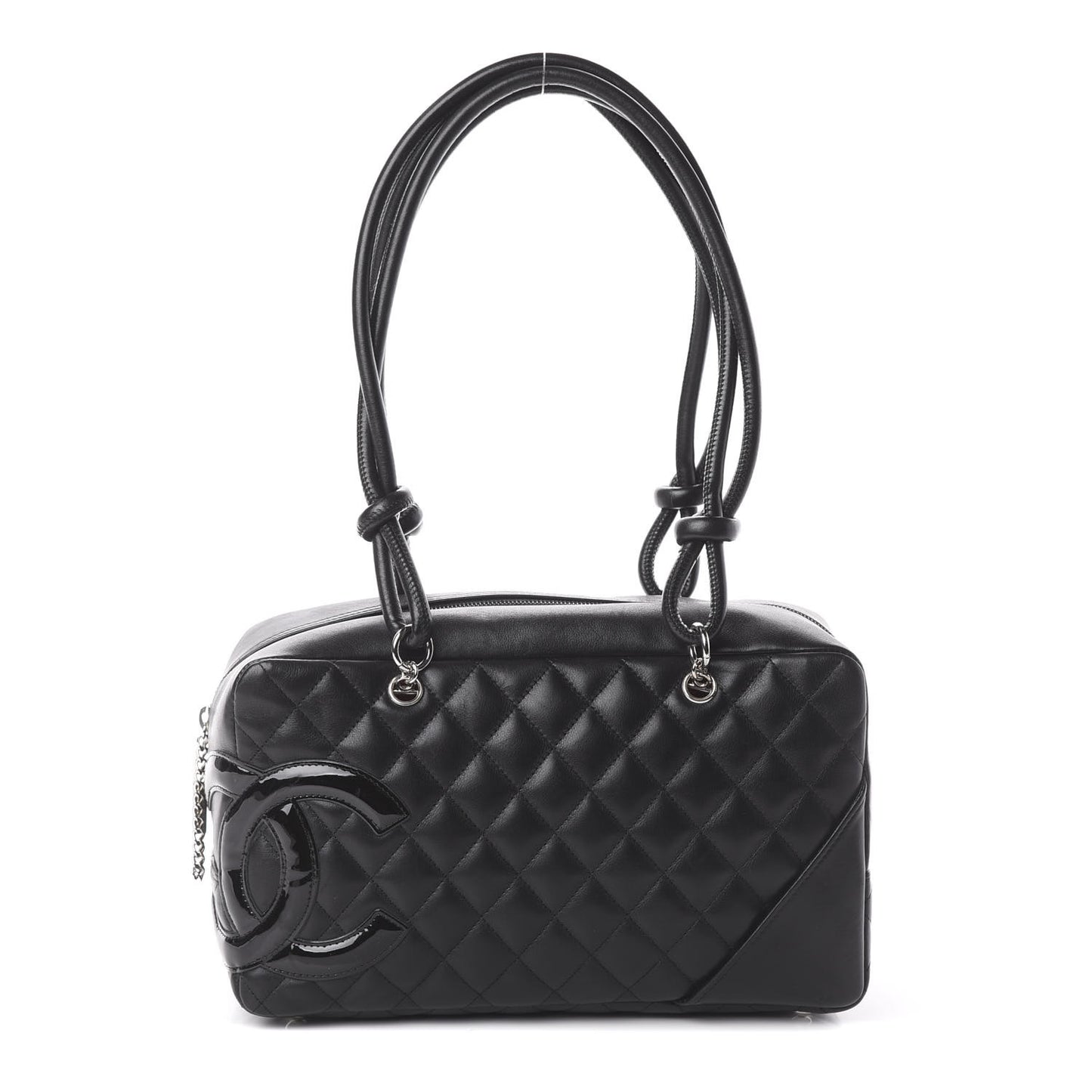 Calfskin Quilted Large Cambon Bowler Black