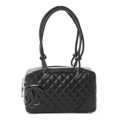 Chanel Calfskin Quilted Large Cambon Bowler Black 1 of 8
