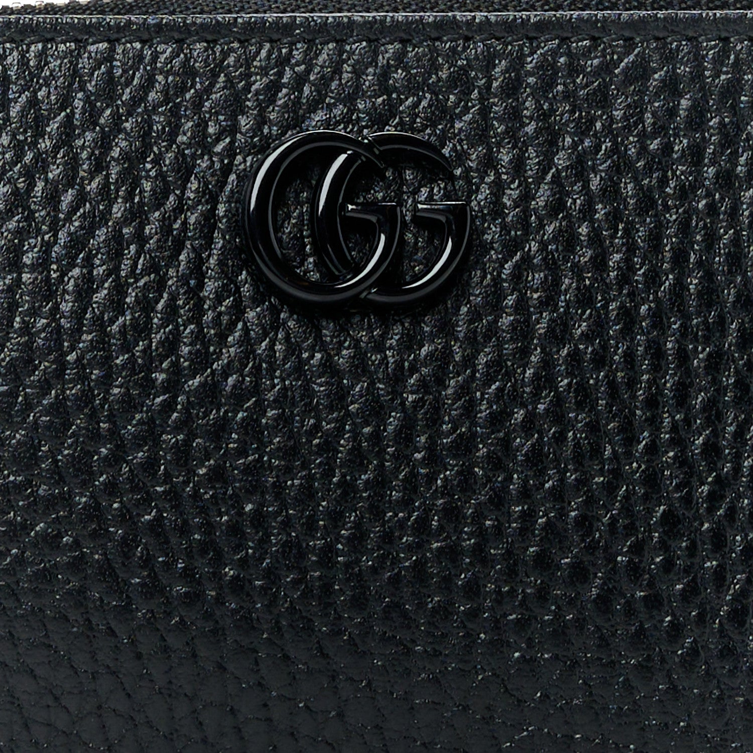 Gucci Dollar Calfskin Enamel Monochrome GG Marmont Key Case Card Holder Black 7 of 10