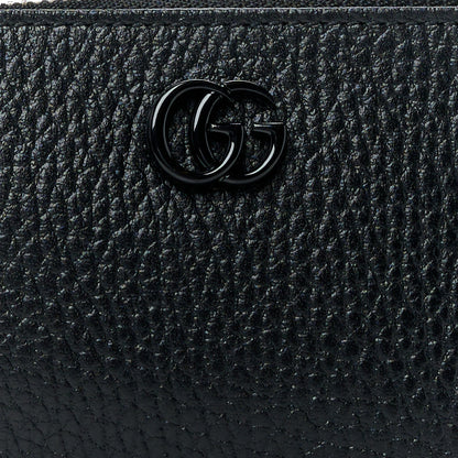 Gucci Dollar Calfskin Enamel Monochrome GG Marmont Key Case Card Holder Black 7 of 10