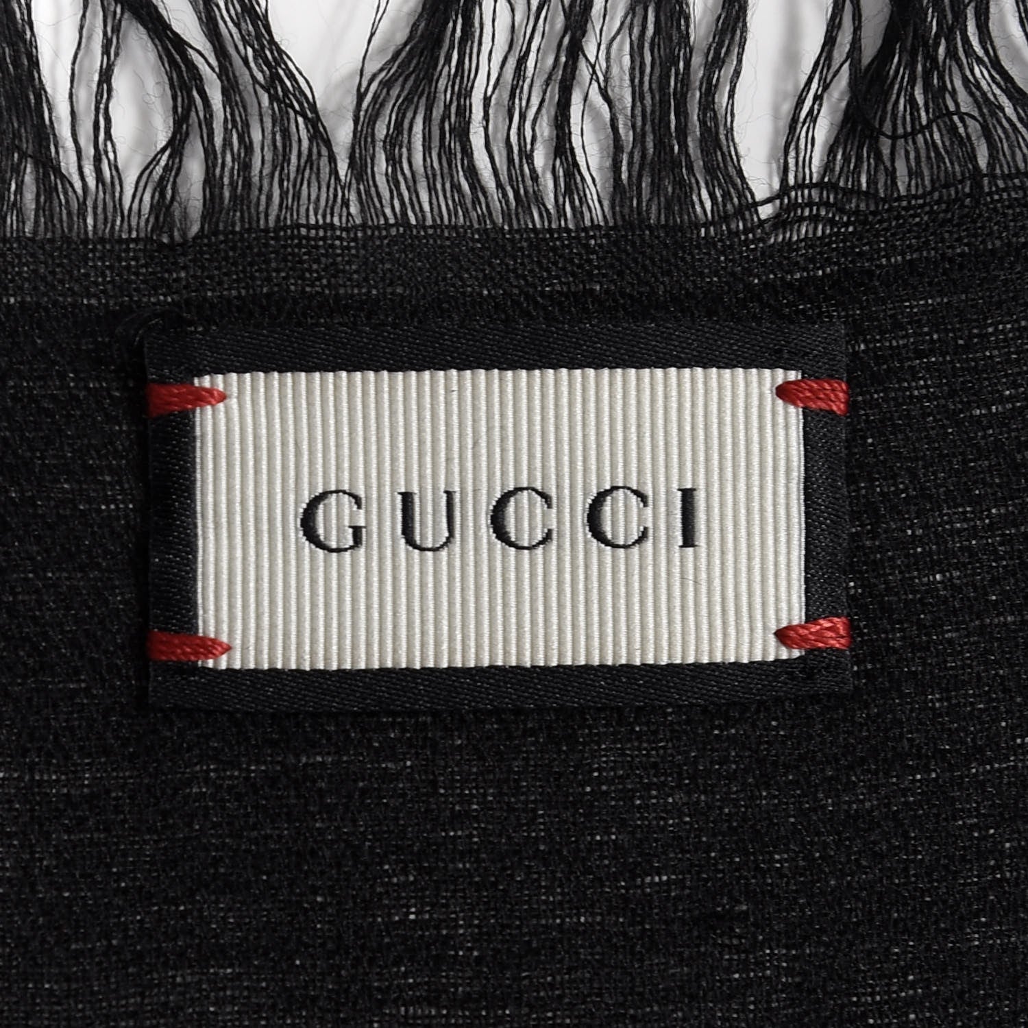 Gucci Cashmere GG Monogram Scarf Black 3 of 3
