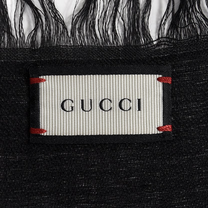 Gucci Cashmere GG Monogram Scarf Black 3 of 3