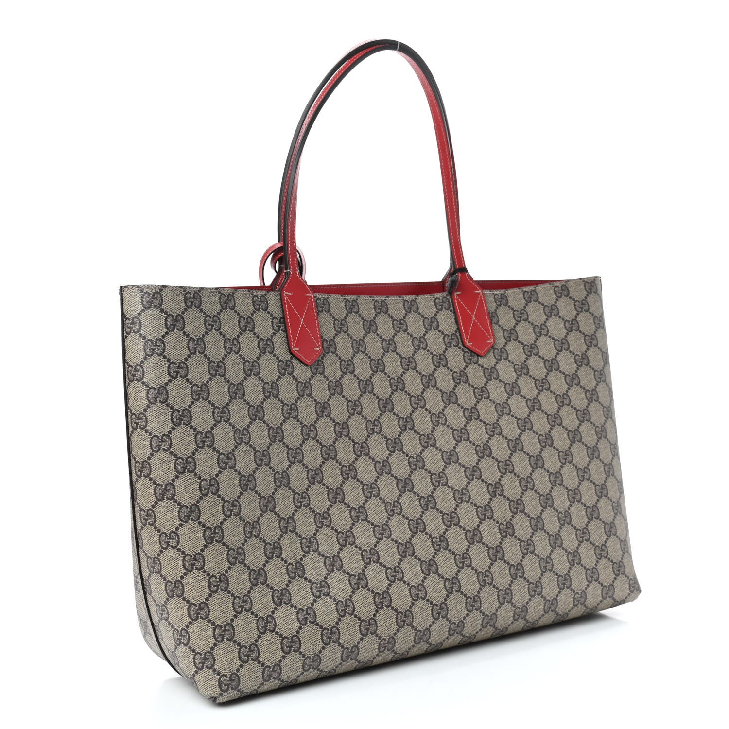 Gucci GG Supreme Medium Reversible Tote Beige Red 3 of 8