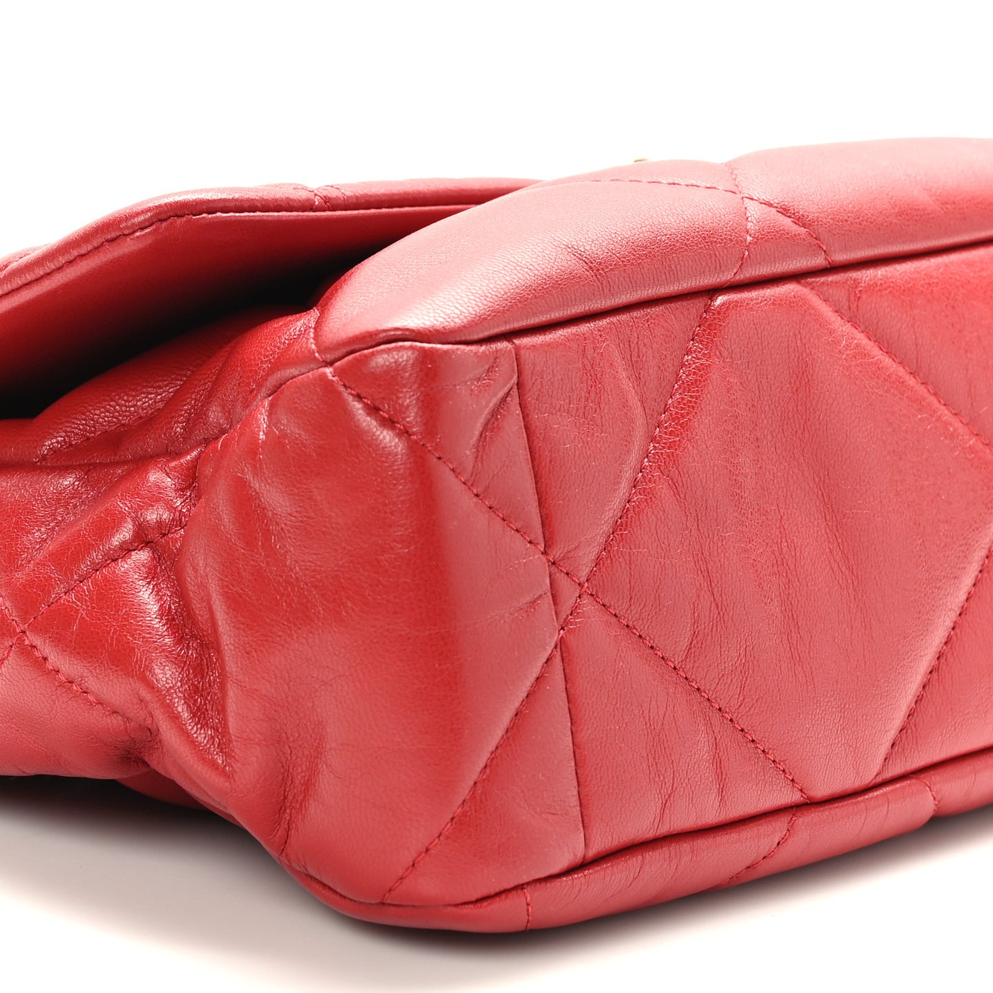 Lambskin Quilted Large Chanel 19 Flap Red