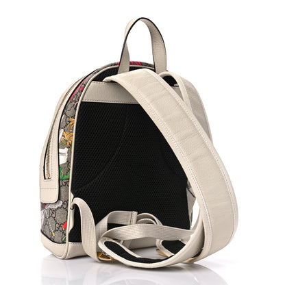 Gucci GG Supreme Monogram Flora Web Small Ophidia Day Backpack White 3 of 10