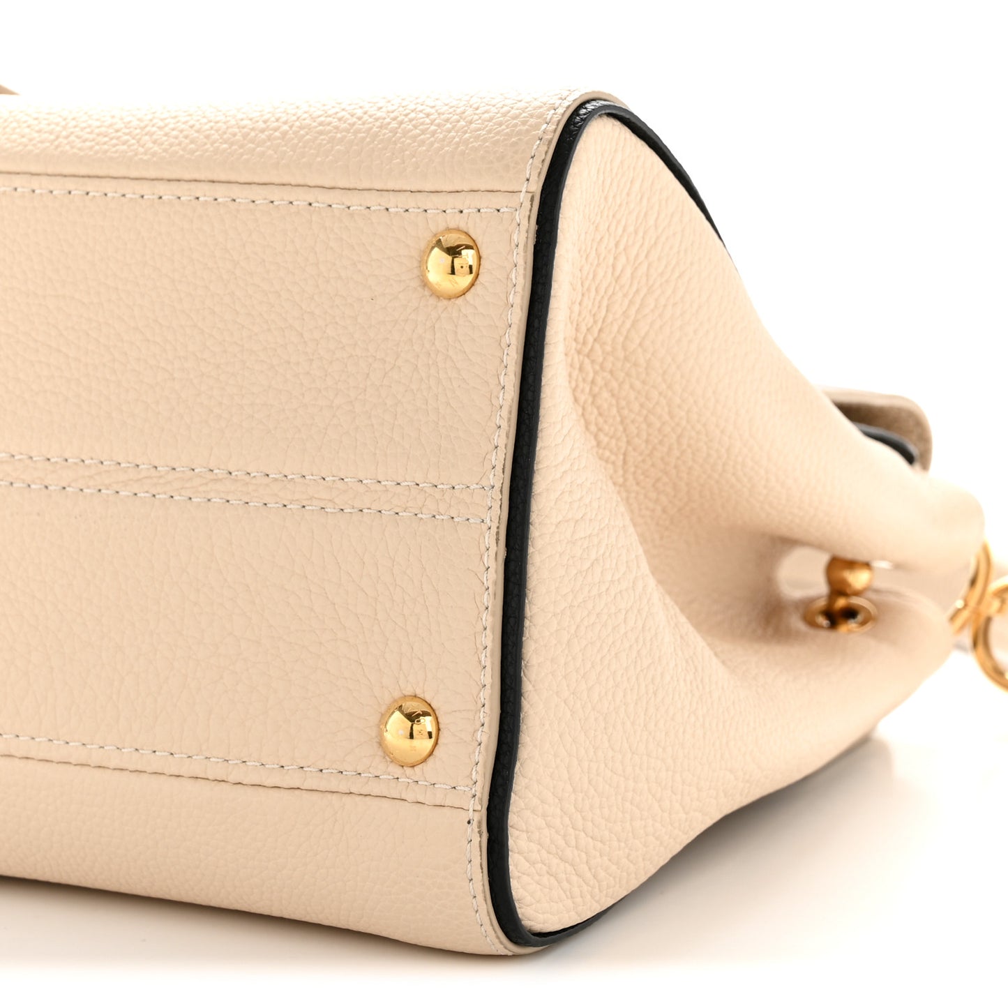 Grained Calfskin Monogram Double V Creme