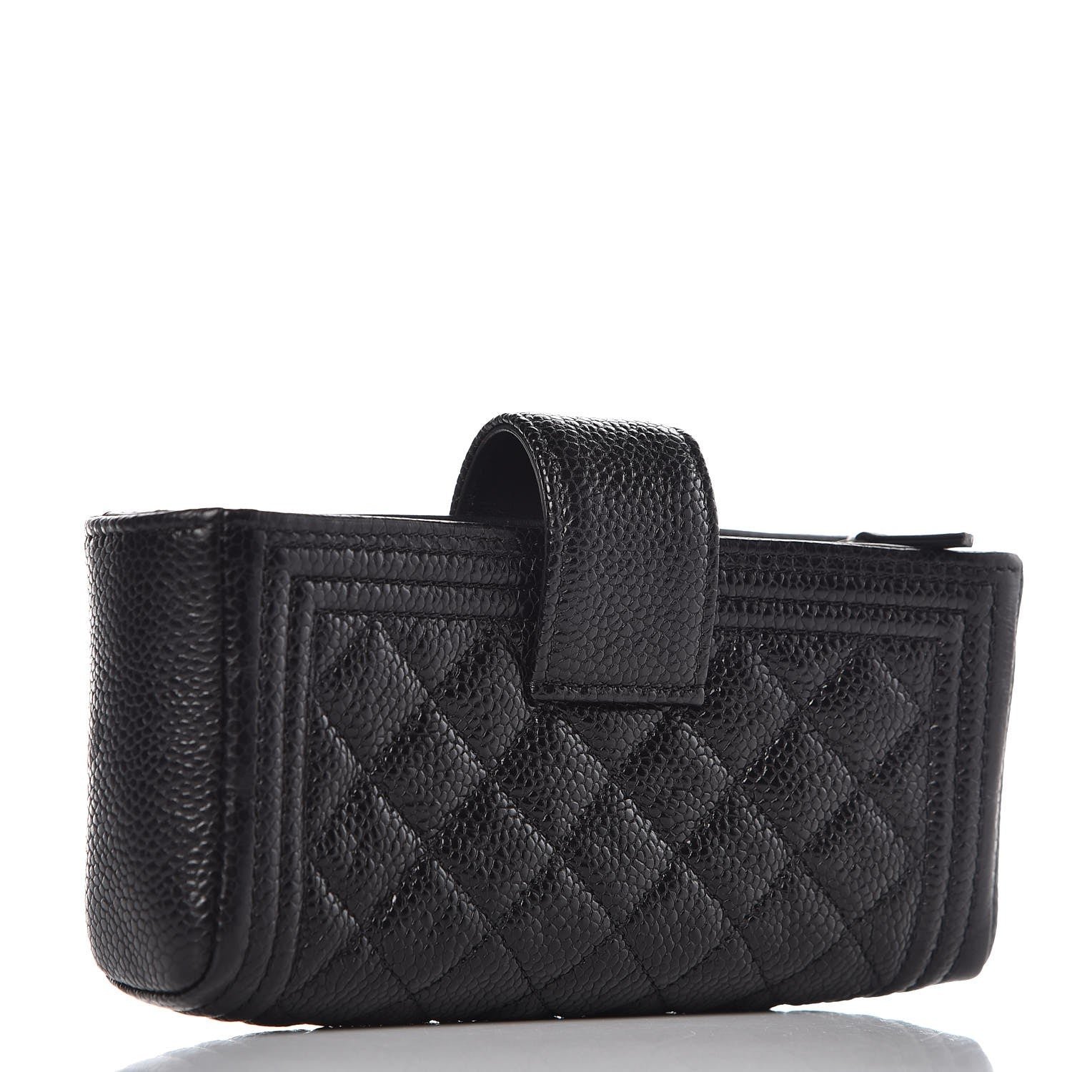 Chanel Caviar Quilted Mini Boy Phone Holder Clutch Black 3 of 8