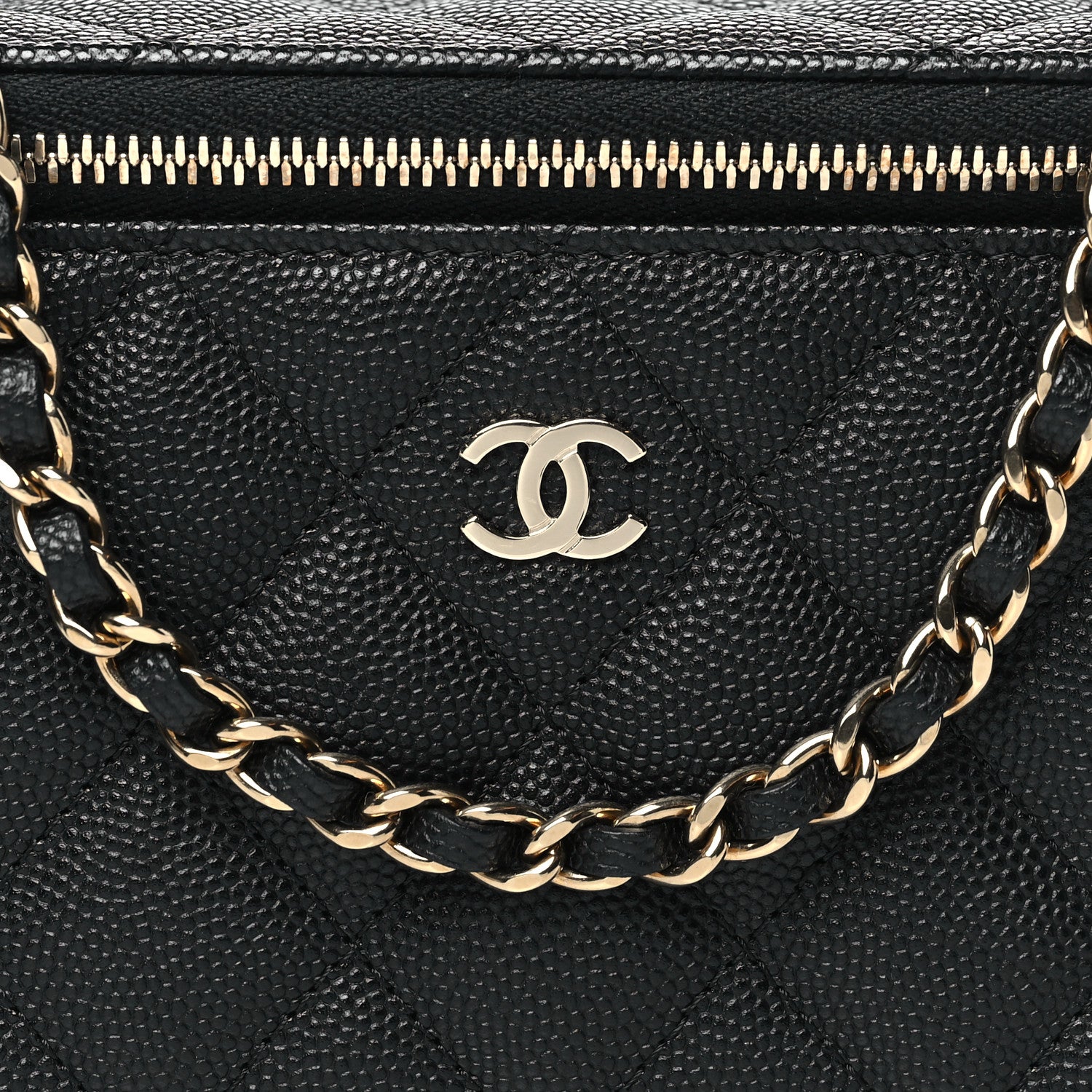 Chanel Caviar Quilted Small Vanity Case With Chain Black 8 of 11