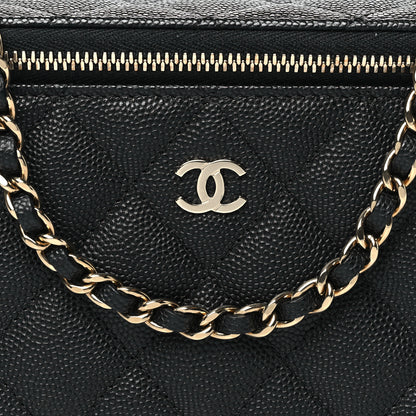 Chanel Caviar Quilted Small Vanity Case With Chain Black 8 of 11