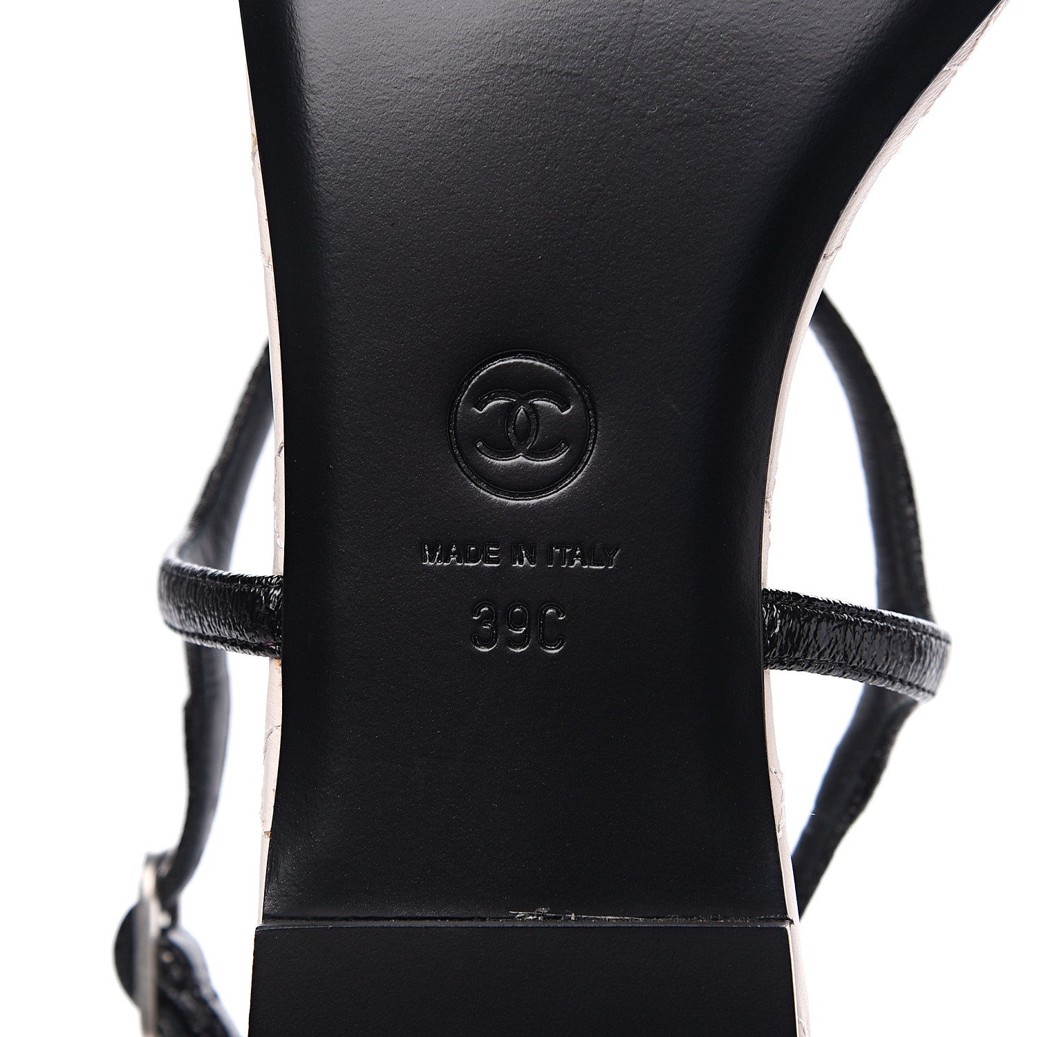 Chanel Patent Goatskin CC Thong Sandals 39 Black 6 of 8