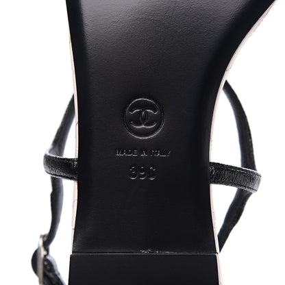 Chanel Patent Goatskin CC Thong Sandals 39 Black 6 of 8